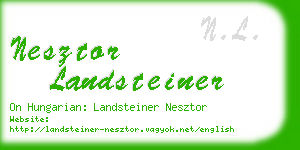 nesztor landsteiner business card